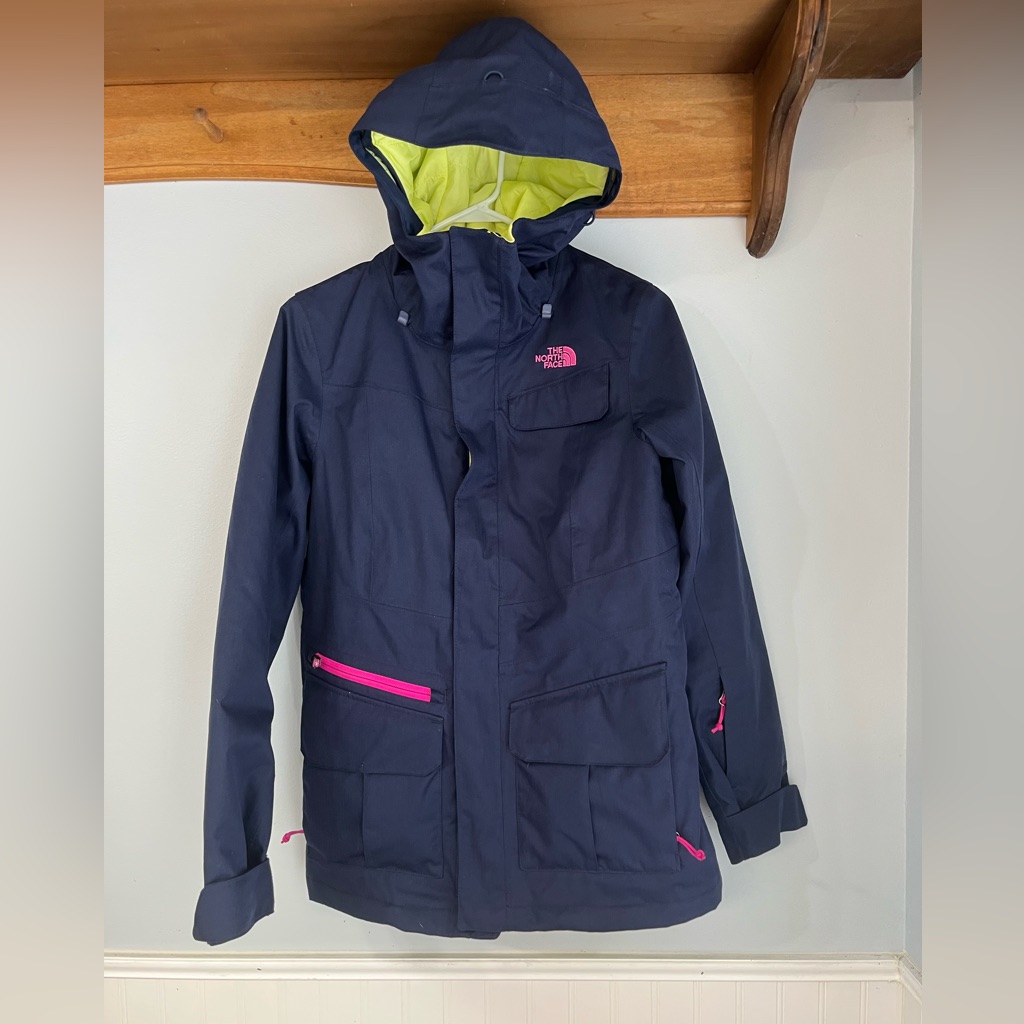 North Face Womens Baker Delux Jacket Montague Blue Navy C379 Size Small Euc
